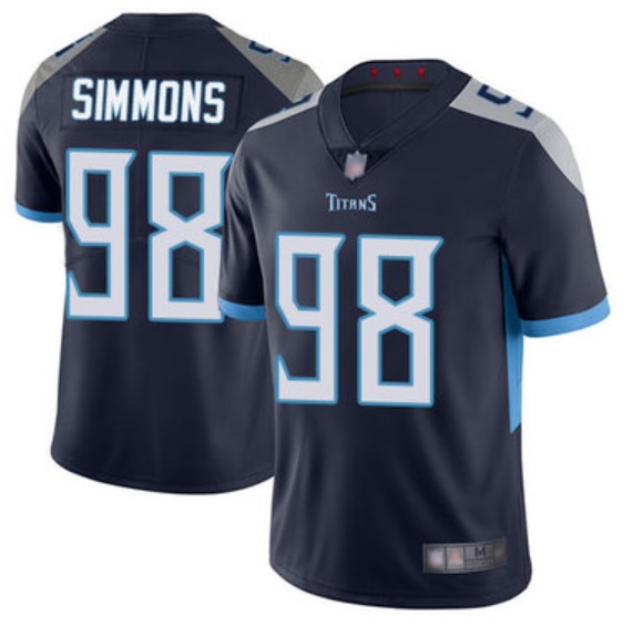 Men’s Tennessee Titans #98 Jeffery Simmons Navy Vapor Untouchable Limited Stitched Jersey