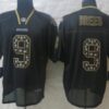 Nike New Orleans Saints #9 Drew Brees Lights Out Black Ornamented Elite Jersey