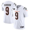 Men’s Cincinnati Bengals 2022 #9 Joe Burrow White With 3-star C Patch Vapor Limited Stitched NFL Jersey