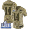 Women’s Los Angeles Rams #14 Sean Mannion Camo Nike NFL 2018 Salute to Service Super Bowl LIII Bound Limited Jersey