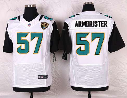 Men’s Jacksonville Jaguars #57 Thurston Armbrister White Road NFL Nike Elite Jersey