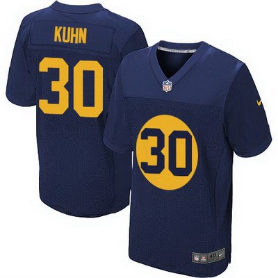 Men’s Green Bay Packers #30 John Kuhn Navy Blue Alternate NFL Nike Elite Jersey