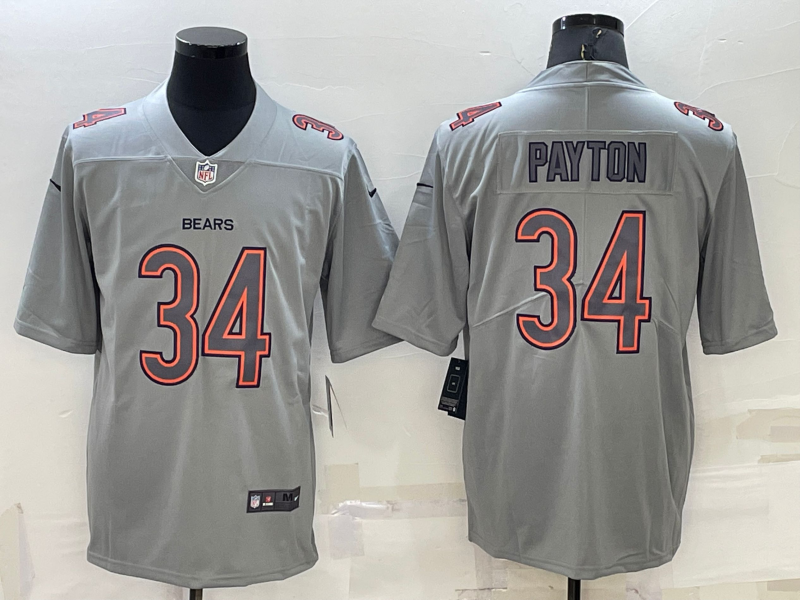 Men’s Chicago Bears #34 Walter Payton Grey Atmosphere Fashion 2022 Vapor Untouchable Stitched Limited Jersey