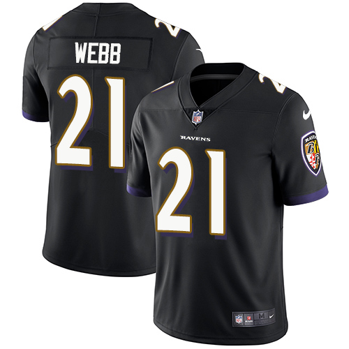 Nike Baltimore Ravens #21 Lardarius Webb Black Alternate Men’s Stitched NFL Vapor Untouchable Limited Jersey