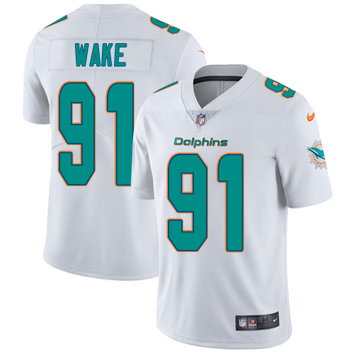 Nike Miami Dolphins #91 Cameron Wake White Men’s Stitched NFL Vapor Untouchable Limited Jersey