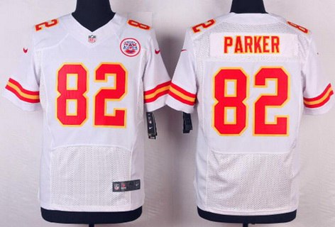 Men’s Kansas City Chiefs #82 Brian Parker White Road NFL Nike Elite Jersey