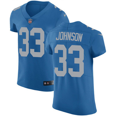 Nike Detroit Lions #33 Kerryon Johnson Blue Throwback Men’s Stitched NFL Vapor Untouchable Elite Jersey