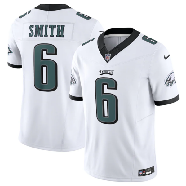 Men’s Philadelphia Eagles #6 DeVonta Smith White 2023 F.U.S.E. Vapor Untouchable Limited Stitched Football Jersey