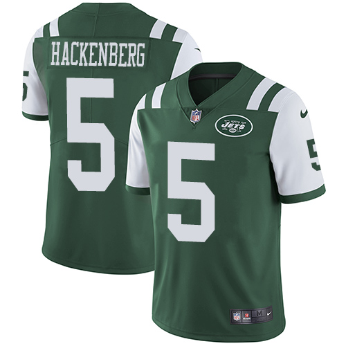 Nike New York Jets #5 Christian Hackenberg Green Team Color Men’s Stitched NFL Vapor Untouchable Limited Jersey