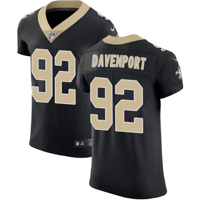 Nike New Orleans Saints #92 Marcus Davenport Black Team Color Men’s Stitched NFL Vapor Untouchable Elite Jersey