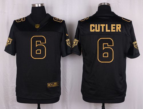 Nike Bears #6 Jay Cutler Black Men’s Stitched NFL Elite Pro Line Gold Collection Jersey