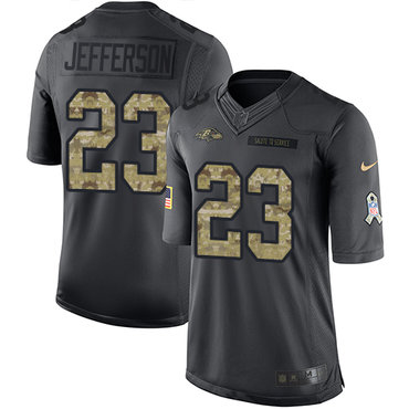 Nike Baltimore Ravens #23 Tony Jefferson Black Men’s Stitched NFL Limited 2016 Salute to Service Jersey