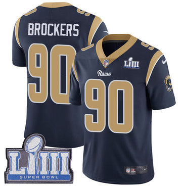 #90 Limited Michael Brockers Navy Blue Nike NFL Home Men’s Jersey Los Angeles Rams Vapor Untouchable Super Bowl LIII Bound