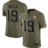 Men’s Minnesota Vikings #19 Adam Thielen 2022 Olive Salute To Service Limited Stitched Jersey