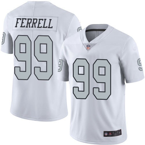 Raiders #99 Clelin Ferrell White Men’s Stitched Football Limited Rush Jersey