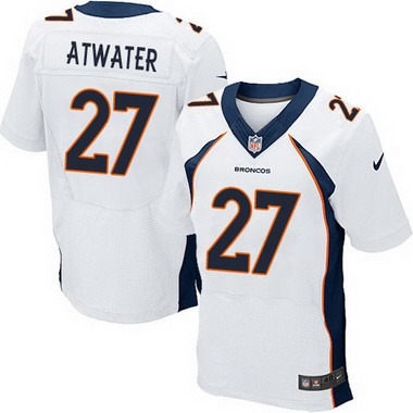 Men’s Denver Broncos #27 Steve Atwater White Retired Player NFL Nike Elite Jersey