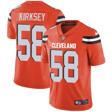 Nike Browns #58 Christian Kirksey Orange Alternate Men’s Stitched NFL Vapor Untouchable Limited Jersey