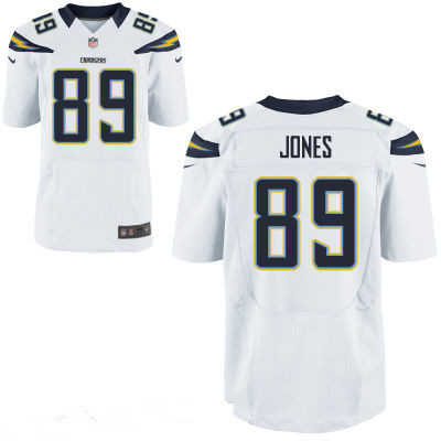 Men’s San Diego Chargers #89 James Jone White Road Stitched NFL Nike Elite Jersey