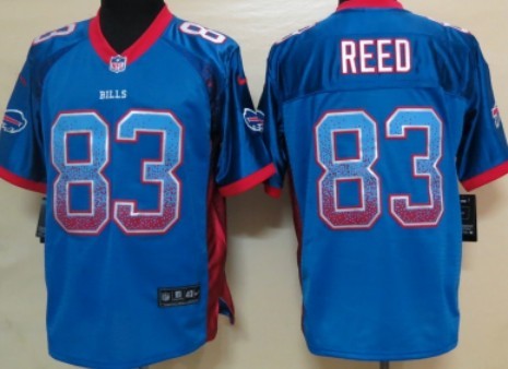 Nike Buffalo Bills #83 Andre Reed Drift Fashion Blue Elite Jersey