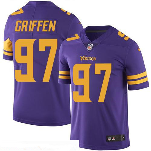 Men’s Minnesota Vikings #97 Everson Griffen Purple 2016 Color Rush Stitched NFL Nike Limited Jersey