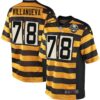 Nike Pittsburgh Steelers #78 Alejandro Villanueva Yellow Black Alternate Men’s Stitched NFL 80TH Throwback Elite Jersey