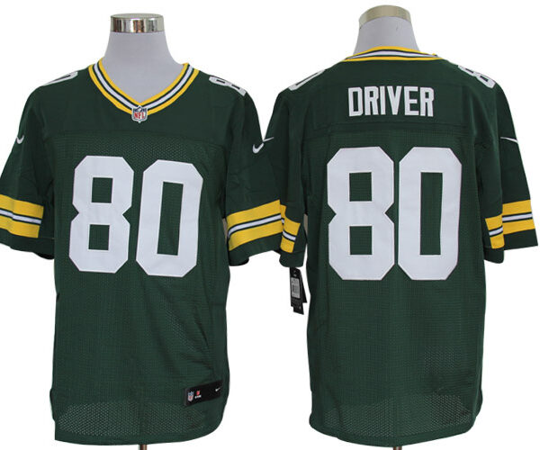 Size 60 4XL-Donald Driver Green Bay Packers #80 Green Stitched Nike Elite NFL Jerseys
