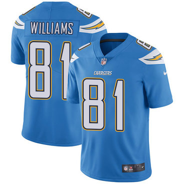 Nike Los Angeles Chargers #81 Mike Williams Electric Blue Alternate Men’s Stitched NFL Vapor Untouchable Limited Jersey