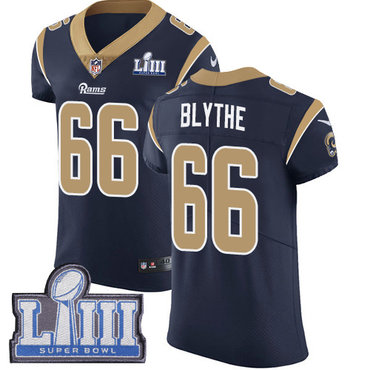 #66 Elite Austin Blythe Navy Blue Nike NFL Home Men’s Jersey Los Angeles Rams Vapor Untouchable Super Bowl LIII Bound