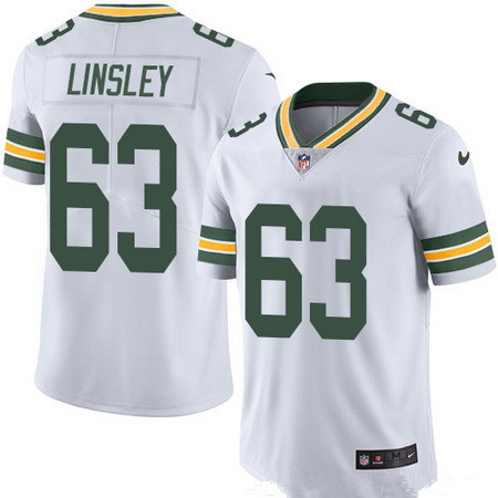 Men’s Green Bay Packers #63 Corey Linsley White 2016 Color Rush Stitched NFL Nike Limited Jersey