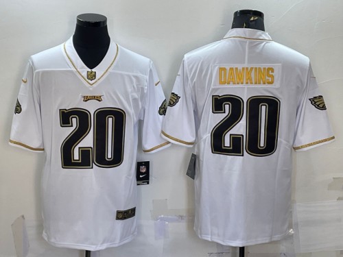 Men’s Philadelphia Eagles #20 Brian Dawkins White Gold Limited Stitched Jersey