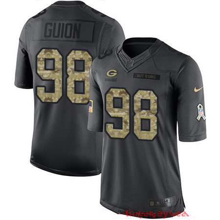 Men’s Green Bay Packers #98 Letroy Guion Black Anthracite 2016 Salute To Service Stitched NFL Nike Limited Jersey