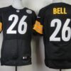 Nike Pittsburgh Steelers #26 LeVeon Bell Black Elite Jersey