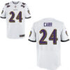 Men’s Baltimore Ravens #24 Brandon Carr White Road Stitched NFL Nike Elite Jersey