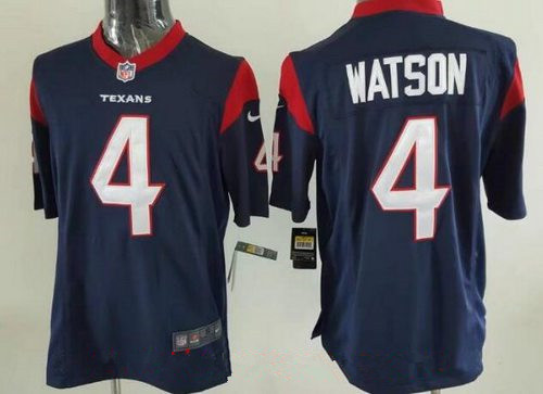 Men’s 2017 NFL Draft Houston Texans #4 Deshaun Watson Navy Blue Alternate Stitched NFL Nike Elite Jersey