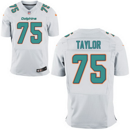 Men’s 2017 NFL Draft Miami Dolphins #75 Vincent Taylor White Road Stitched NFL Nike Elite Jersey