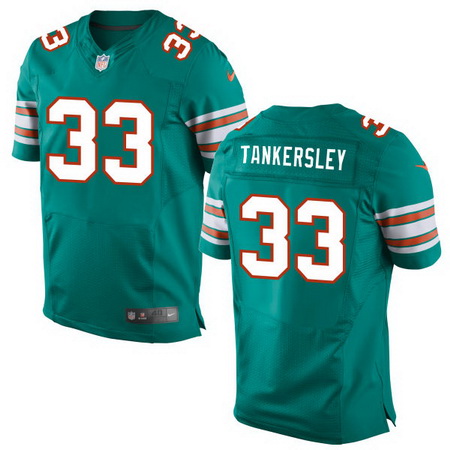 Men’s 2017 NFL Draft Miami Dolphins #33 Cordrea Tankersley Aqua Green Alternate Stitched NFL Nike Elite Jersey