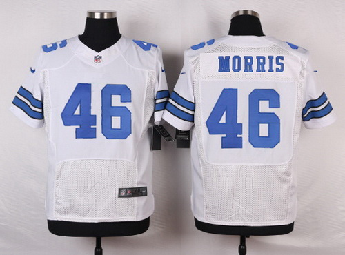 Men’s Dallas Cowboys #46 Alfred Morris White Road NFL Nike Elite Jersey