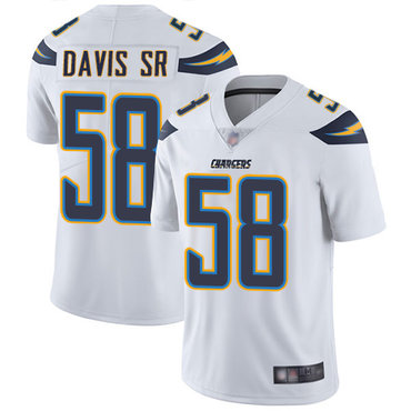 Chargers #58 Thomas Davis Sr White Men’s Stitched Football Vapor Untouchable Limited Jersey