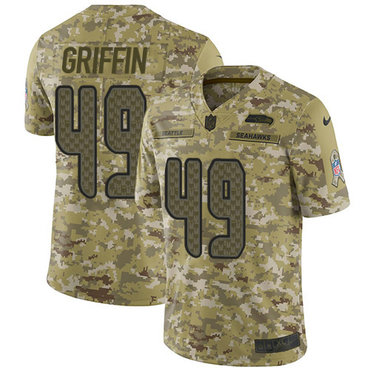 Nike Seahawks #49 Shaquem Griffin Camo Men’s Stitched NFL Limited 2018 Salute To Service Jersey