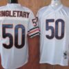 Chicago Bears #50 Mike Singletary White Throwback Jersey
