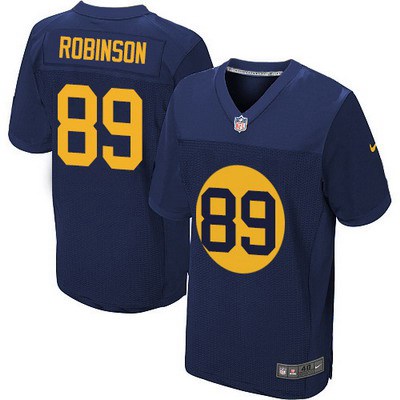 Men’s Green Bay Packers #89 Dave Robinson Navy Blue Alternate NFL Nike Elite Jersey