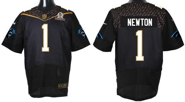 Men’s Carolina Panthers #1 Cam Newton Black 2016 Pro Bowl Nike Elite Jersey