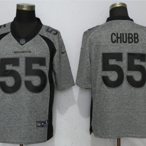 Nike Denver Broncos #55 Bradley Chubb Gray Gridiron Gray Vapor Untouchable Limited Jersey