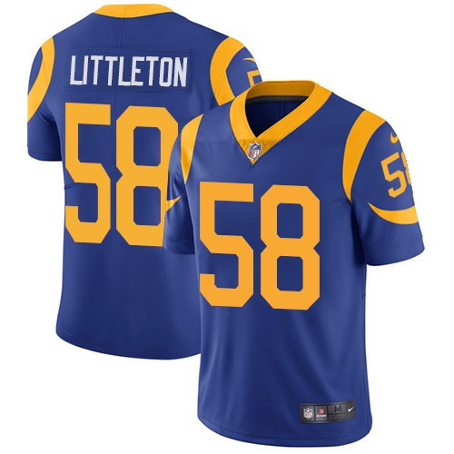 Nike Rams #58 Cory Littleton Royal Blue Alternate Men’s Stitched NFL Vapor Untouchable Limited Jersey