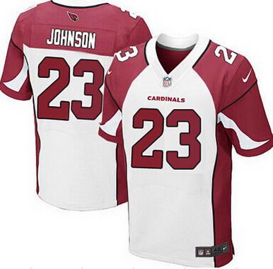 Men’s Arizona Cardinals #23 Chris Johnson White Road NFL Nike Elite Jersey