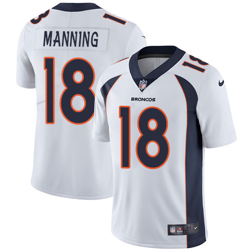 Nike Denver Broncos #18 Peyton Manning White Men’s Stitched NFL Vapor Untouchable Limited Jersey