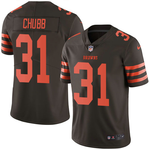 Nike Cleveland Browns #31 Nick Chubb Brown Men’s Stitched NFL Limited Rush Jersey