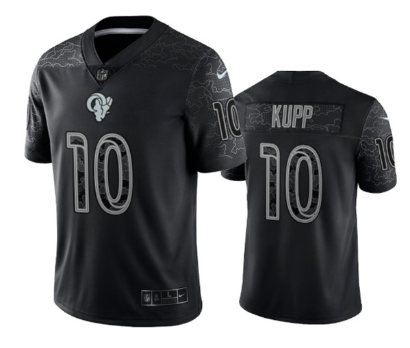 Men’s Los Angeles Rams #10 Cooper Kupp Black Reflective Limited Stitched Football Jersey