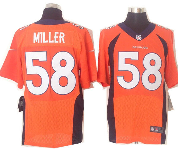 Size 60 4XL 2013 New Collar Von Miller Denver Broncos #58 Orange Nike Elite Jersey