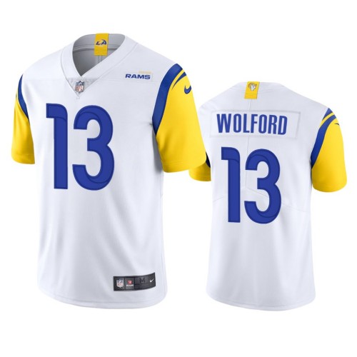 Men’s Los Angeles Rams #13 John Wolford White Vapor Untouchable Limited Stitched Football Jersey